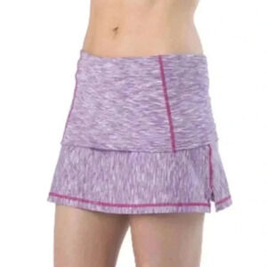 prAna Venus Skort Space Dye Purple Yoga Shorts: Size Large